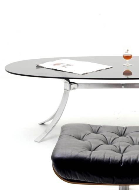 Ovaler Glas-Loungetisch - 0