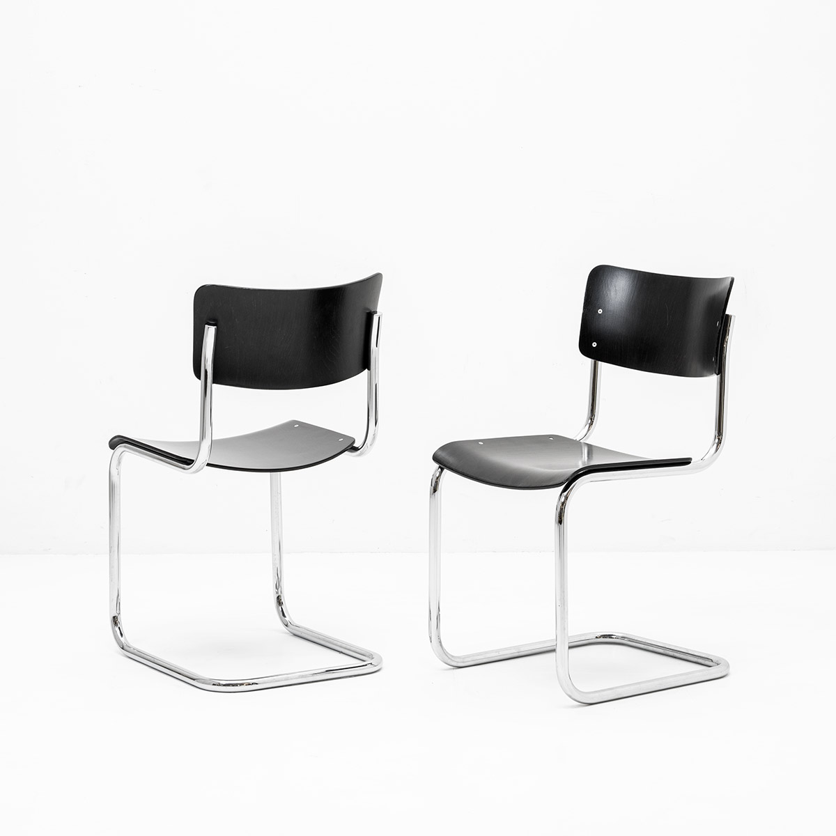 2er Set Freischwingerstühle Mart Stam, vintage