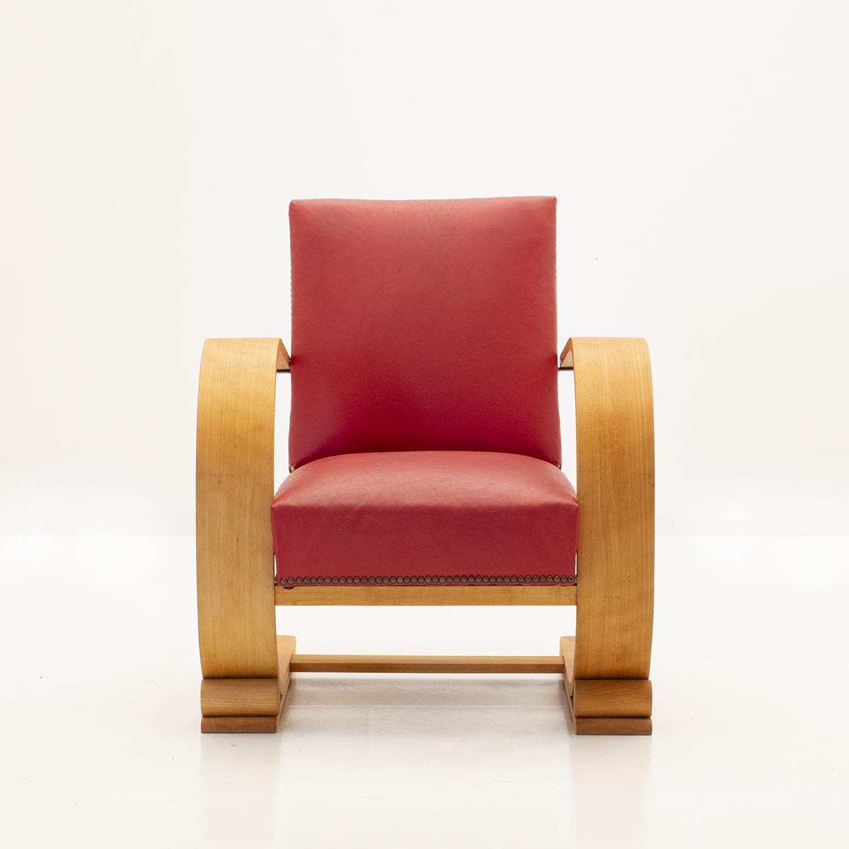 Art-Deco Sessel, rot - 3