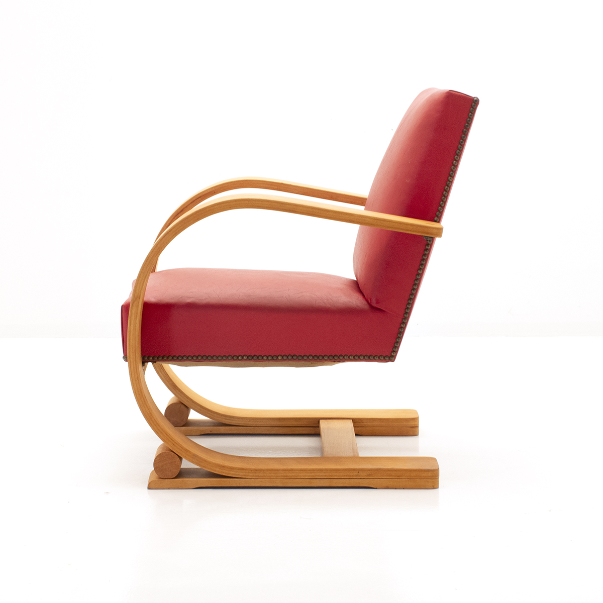 Art-Deco Sessel, rot - 4
