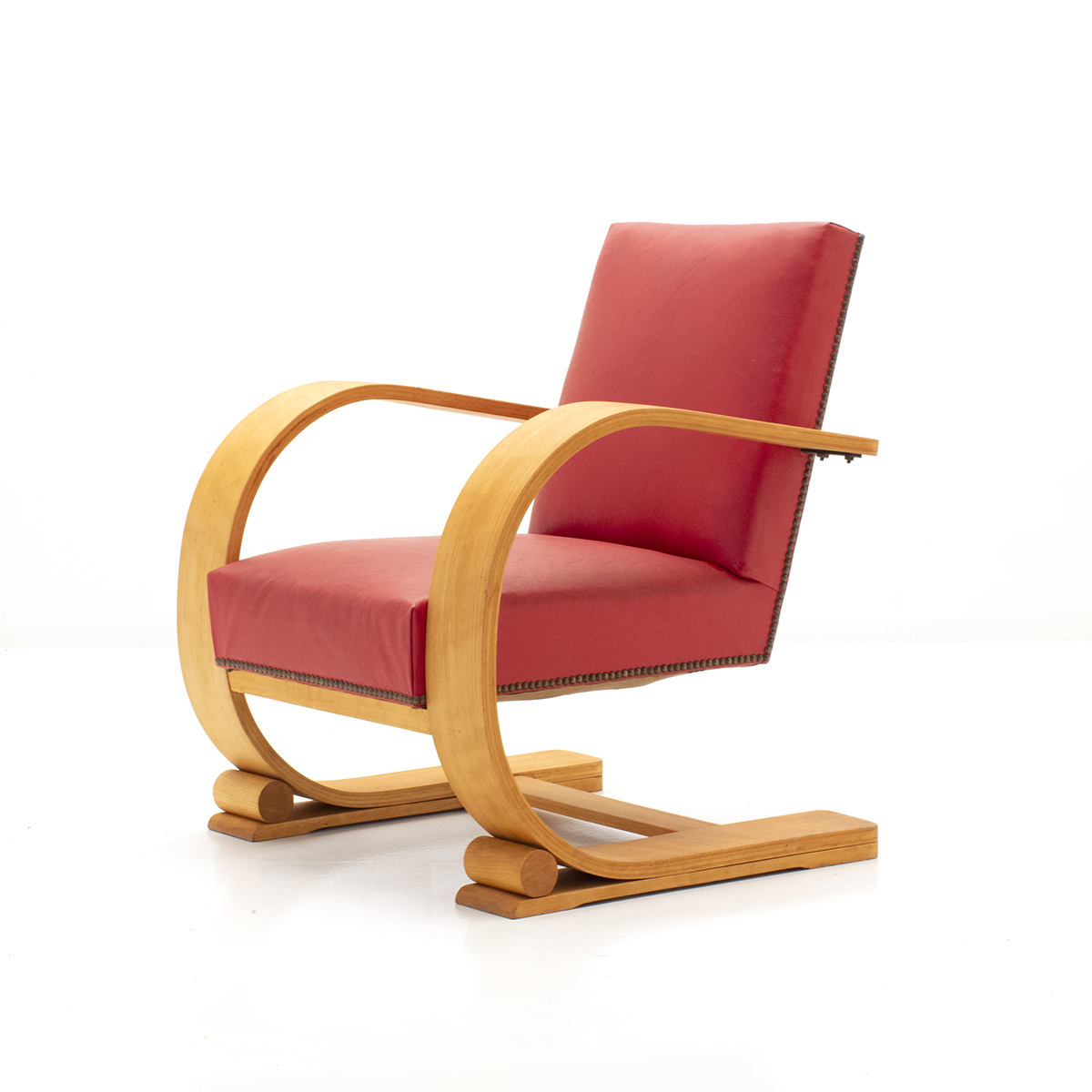 Art-Deco Sessel, rot