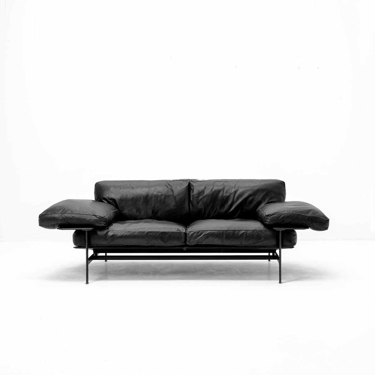 B&B Italia Sofa Diesis, Antonio Citterio & Paolo Nava, 1980er Jahre, B&B Italia, Antonio Citterio & Paolo Nava, Ledersofa, Sofa + Liege
