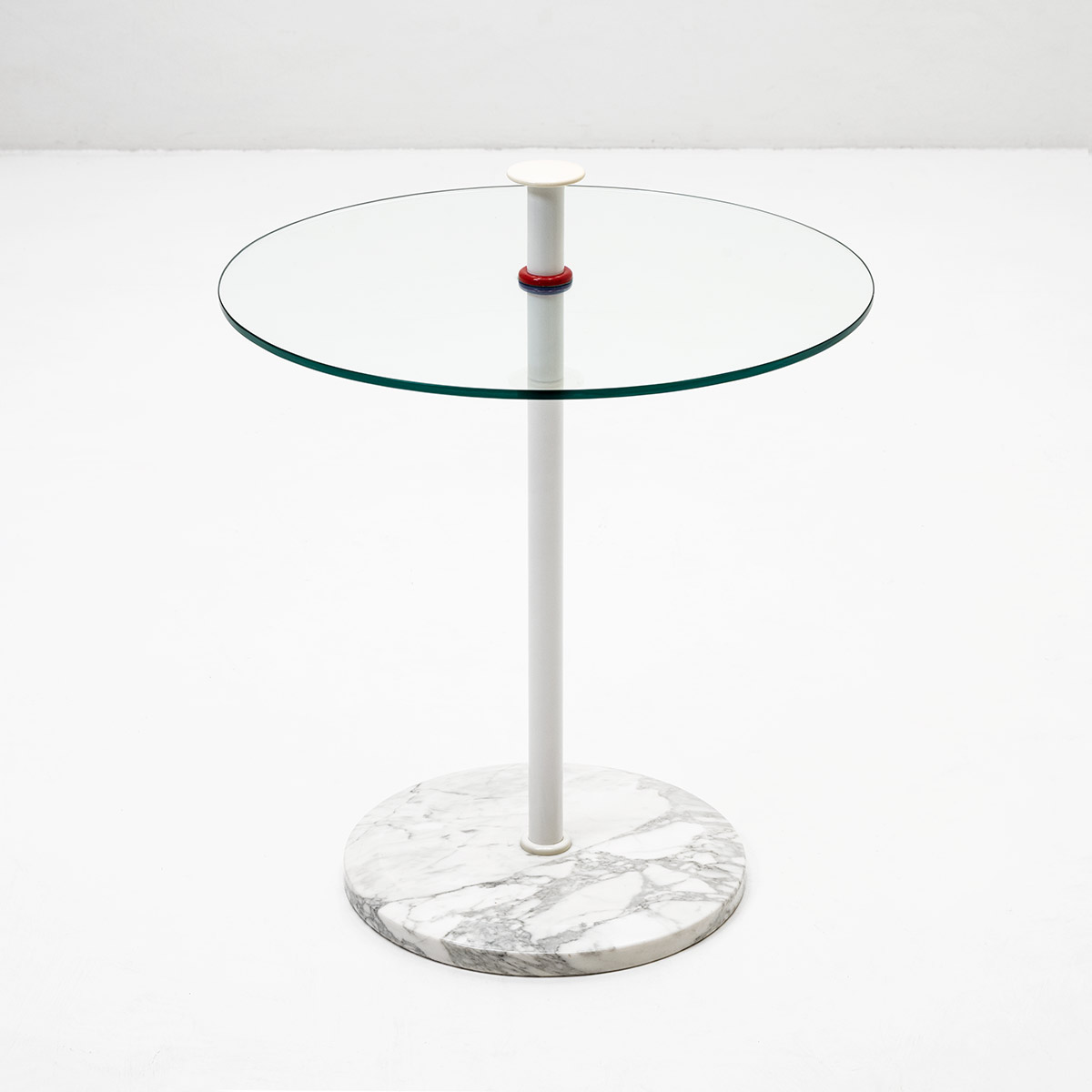 Beistelltisch Glas/Marmor 1980er Jahre