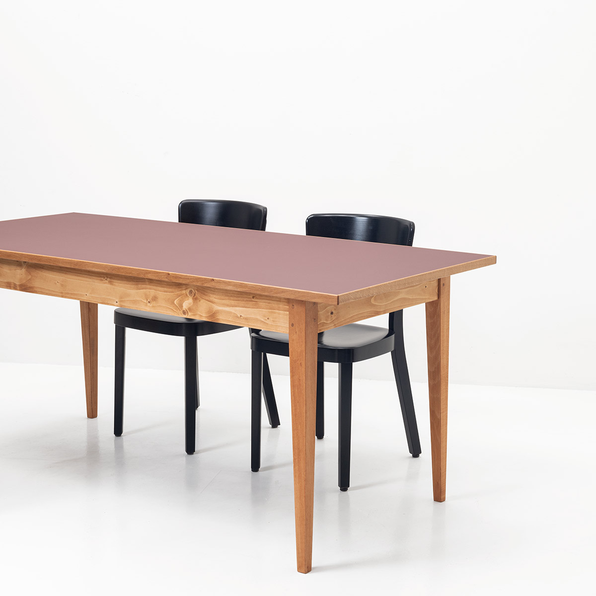 Biedermeiertisch mit Linoleum-Einlage - 2