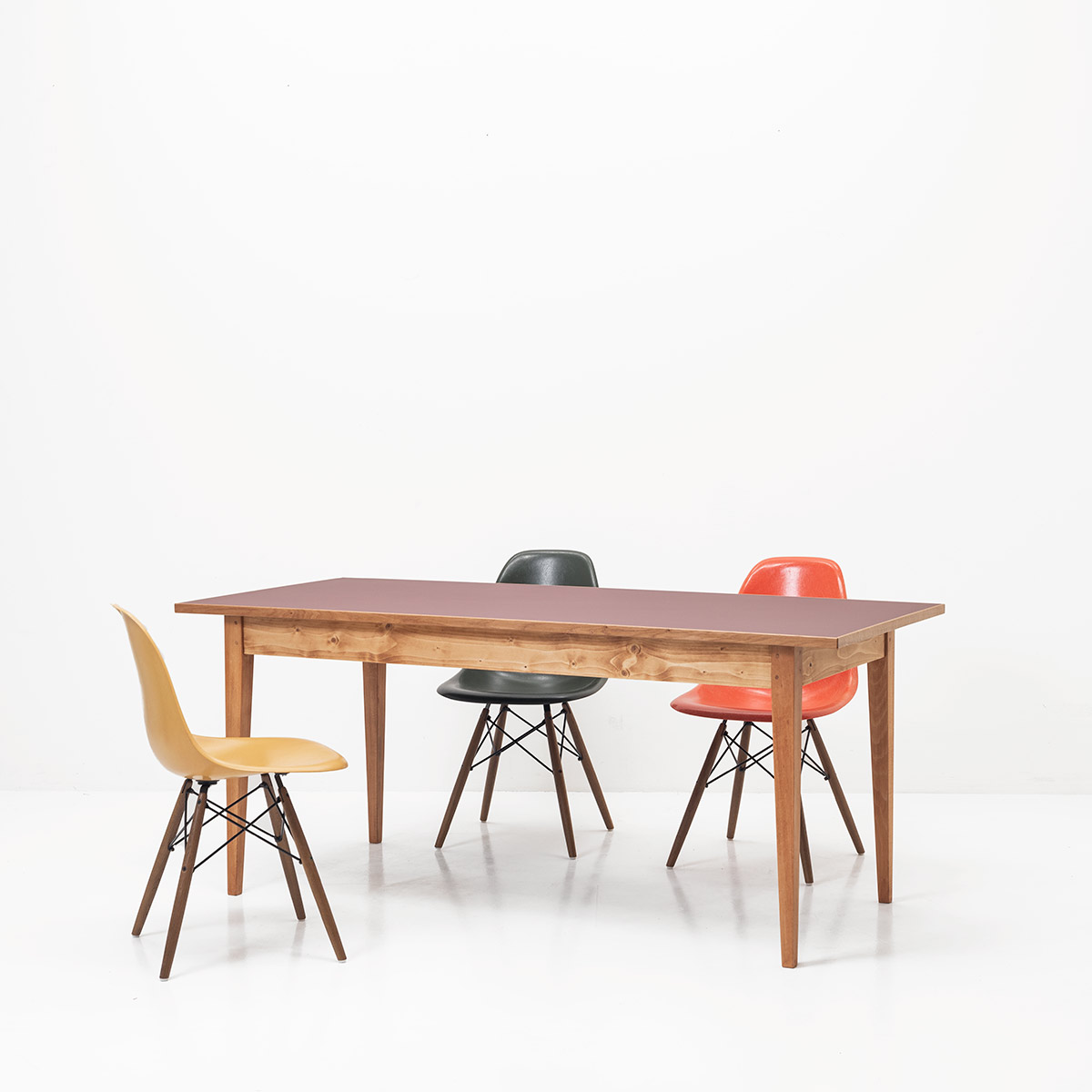 Biedermeiertisch mit Linoleum-Einlage - 6