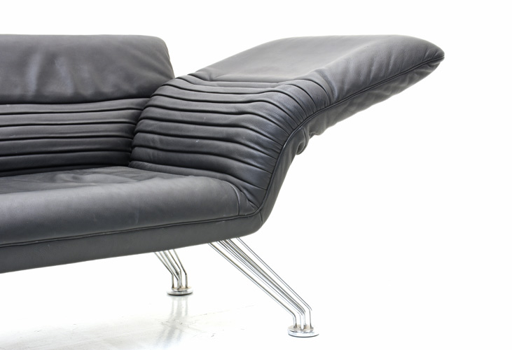 Chaiselongue, de Sede DS 142, schwarzes Leder - 2
