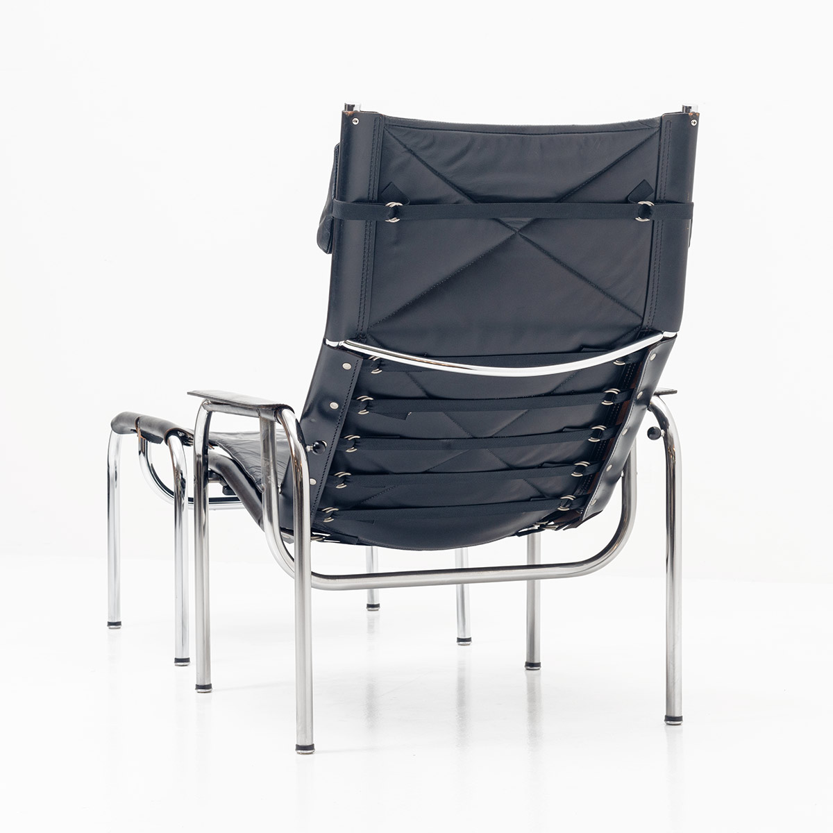 Eichenberger Ledersessel mit Ottoman, 1970er Jahre - 3