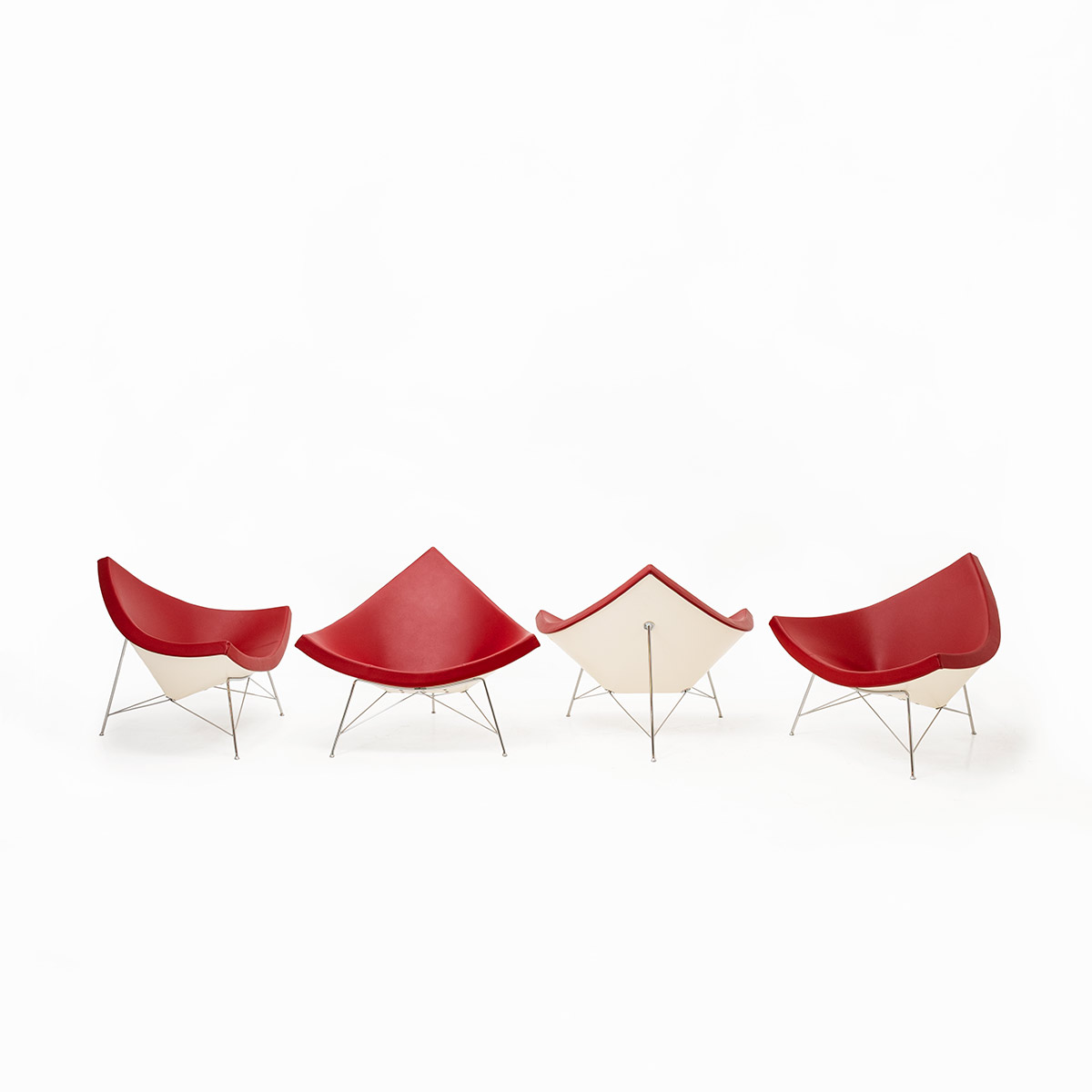 George Nelson Coconut Chair Vitra Vintage Sessel, Vitra, George Nelson, Ledersessel, Sessel
