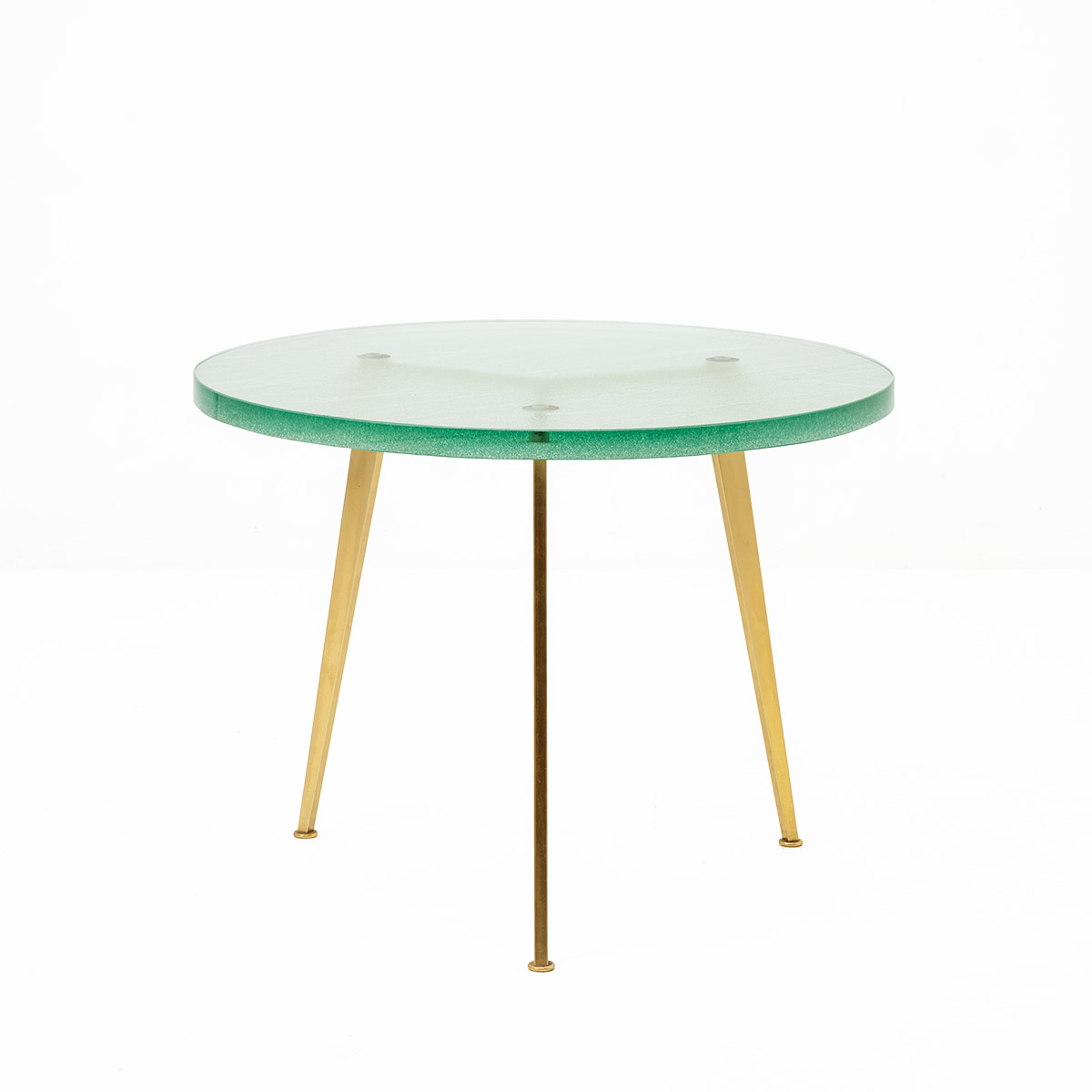 Glas-Beistelltisch, Messing, Vintage