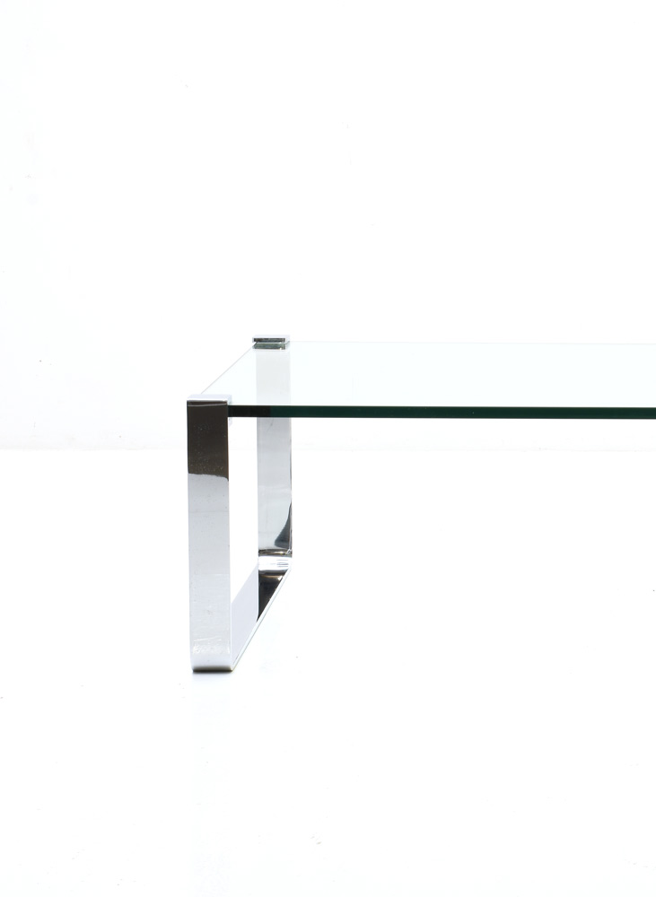 Grosser Loungetisch, Glas, Chrom - 1