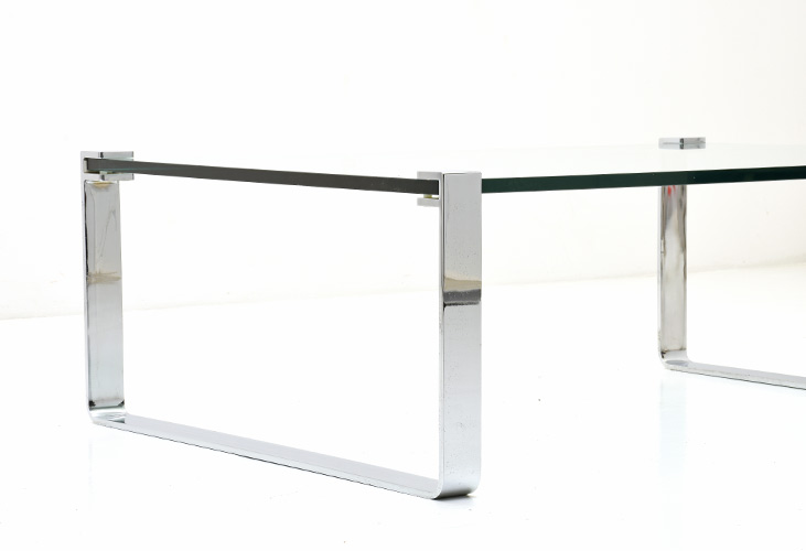 Grosser Loungetisch, Glas, Chrom - 2