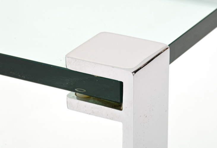 Grosser Loungetisch, Glas, Chrom - 3