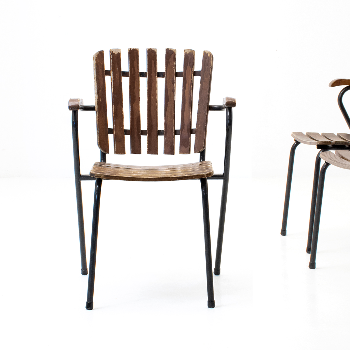 Holzlatten-Gartenstuhl mit Armlehne - 4