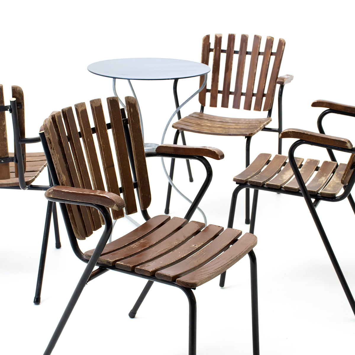 Holzlatten-Gartenstuhl mit Armlehne - 3