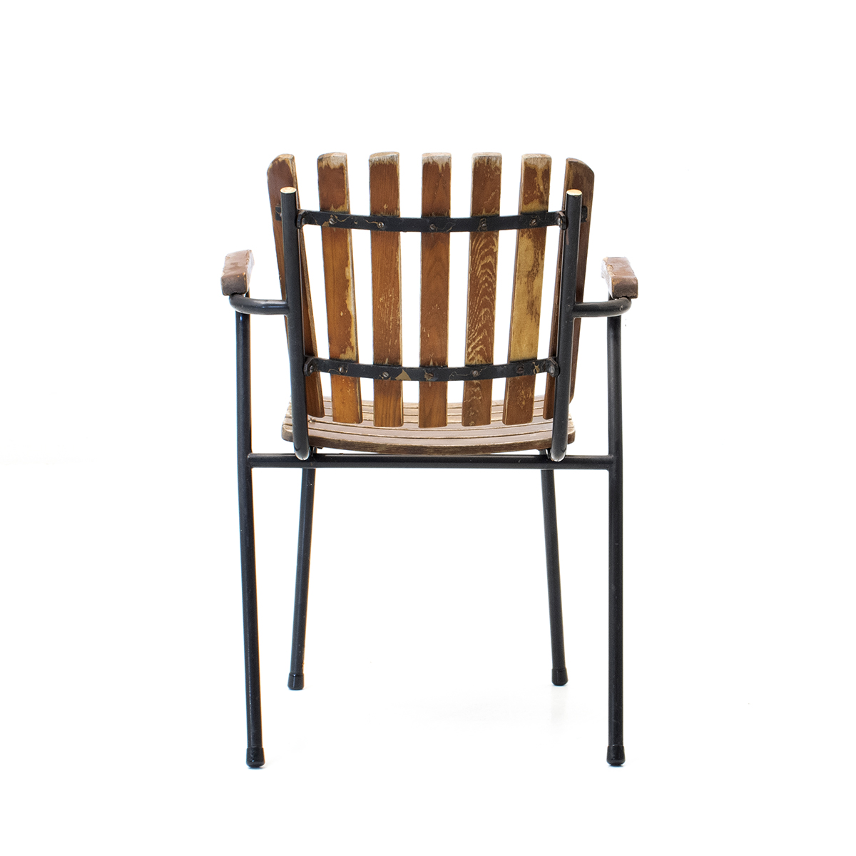 Holzlatten-Gartenstuhl mit Armlehne - 1