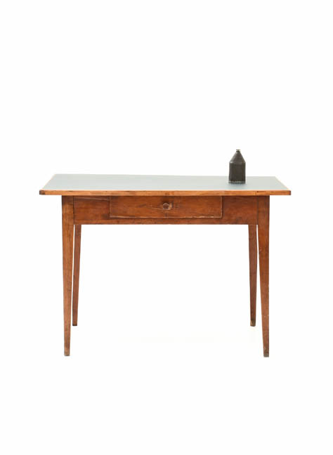 Holztisch, neue Linoleinlage - 0