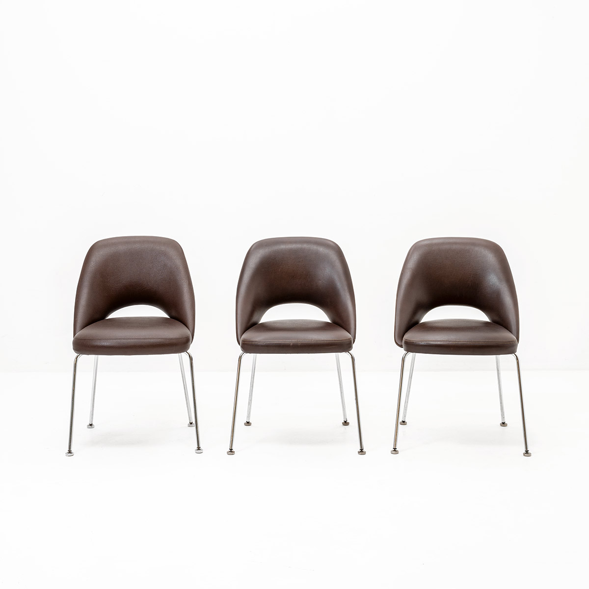 Lederstühle, Chrom, 1990er Jahre, Stuhl, Sitzmöbel