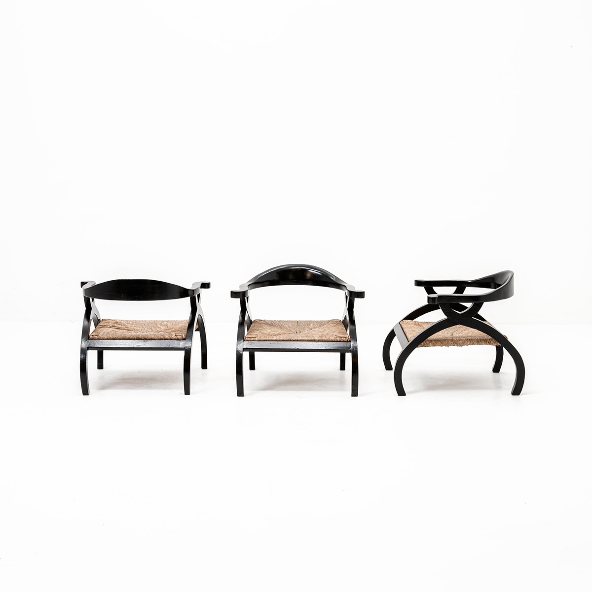 Kinderstuhlset, Rattan Sitzfläche, 1980er Jahre, Stuhl, Sitzmöbel