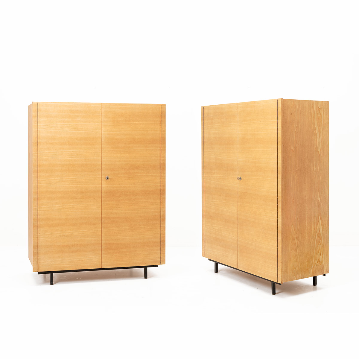 Kleiderschränke Eschenholz, 1960er Jahre, 2er Set, Kleiderschränke, Schränke