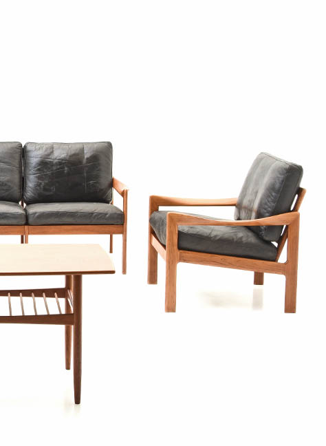 Ledersofa, Illum Wikkelsø, Dänisch Design - 0