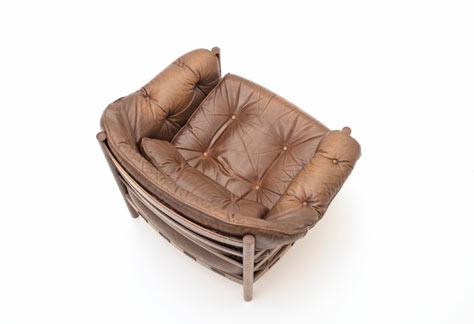 Ledersofa mit 2 Sesseln, Arne Norell - 1