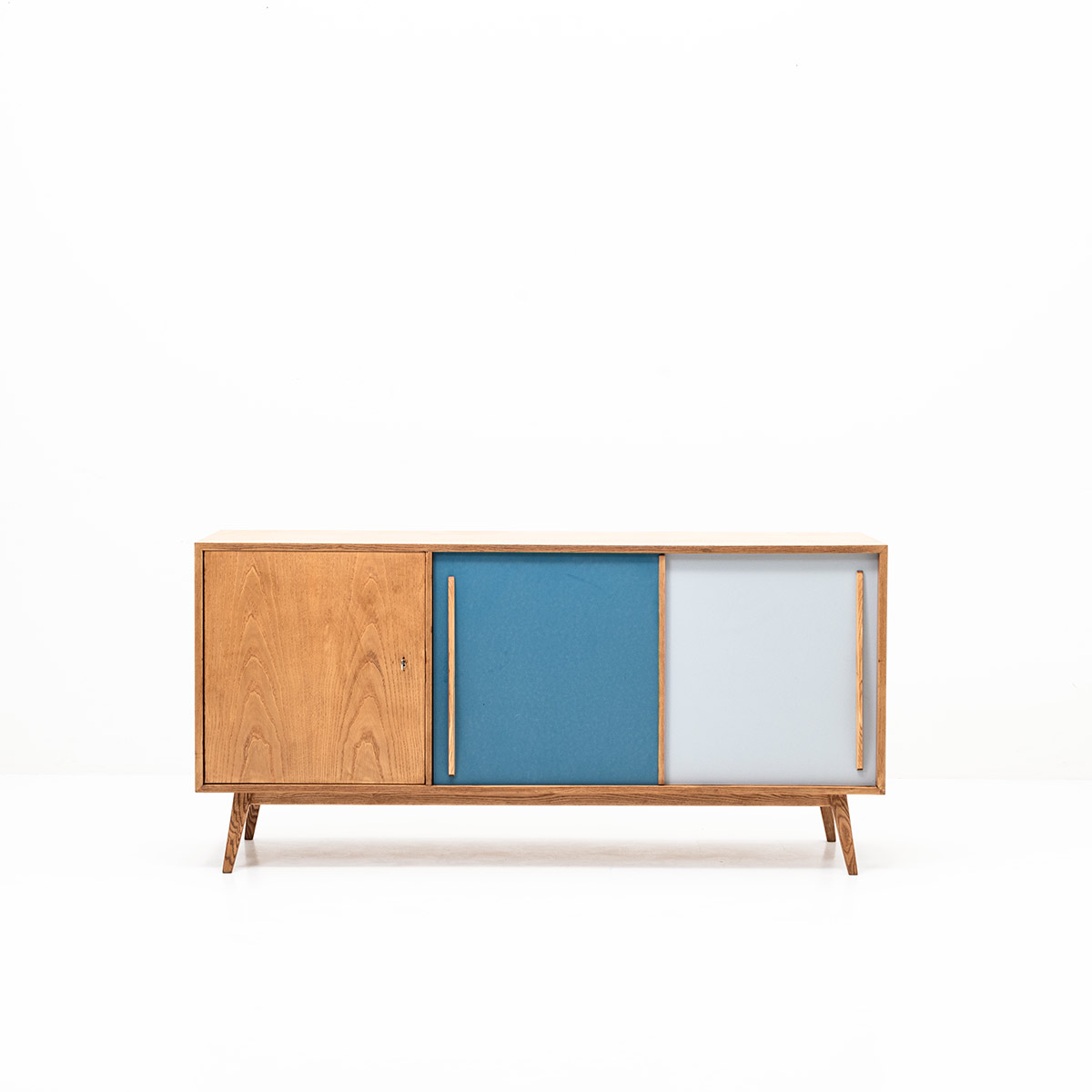 Sideboard, 2 farbige Schiebetüren, 1960er Jahre