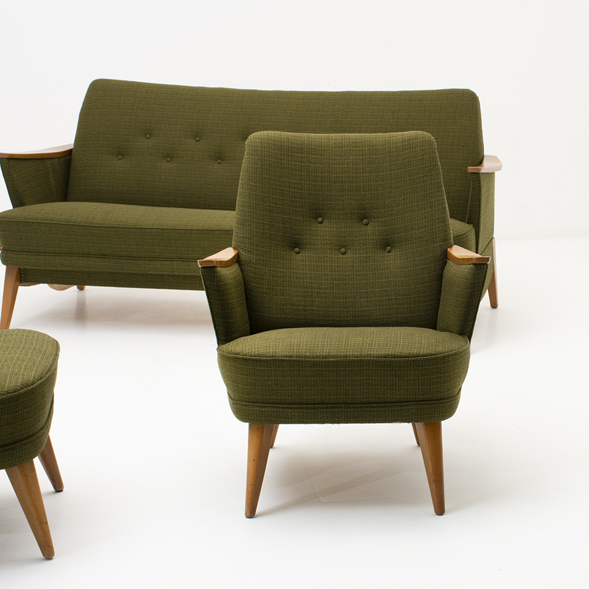 Sofaensemble-Set mit 2 Sesseln, 1950er Jahre | Sofa | Sofa + Liege