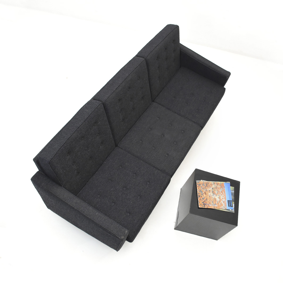Stoffsofa 1960er Anthrazit Mid-Century, Sofa, Sofa + Liege