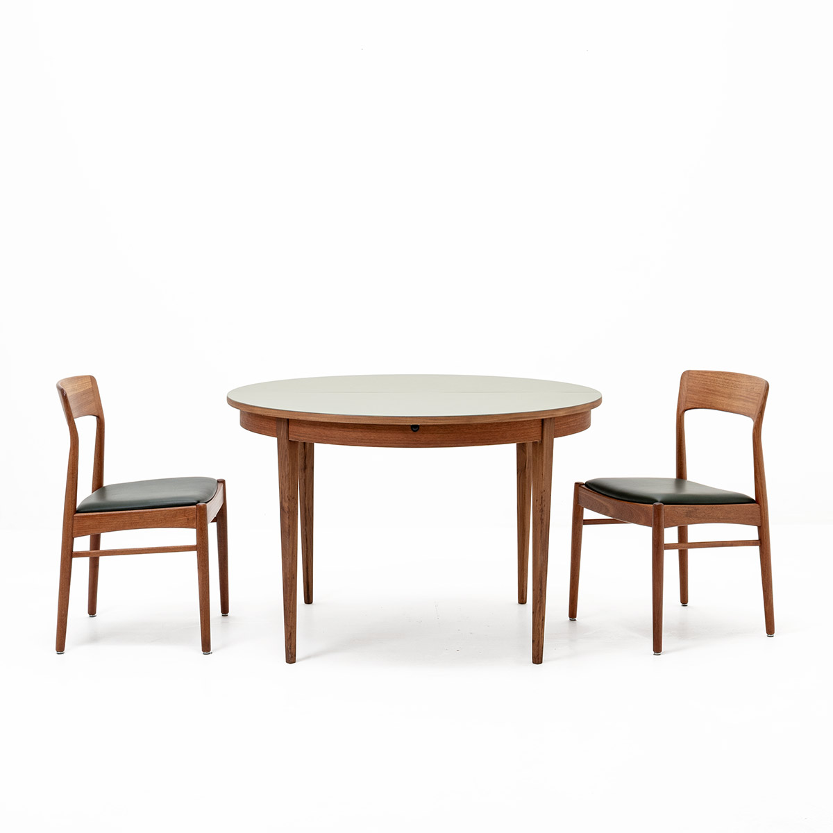 Auszugtisch Teakholz, Linoleum-Tischplatte, vintage, Diverse Tische, Tisch