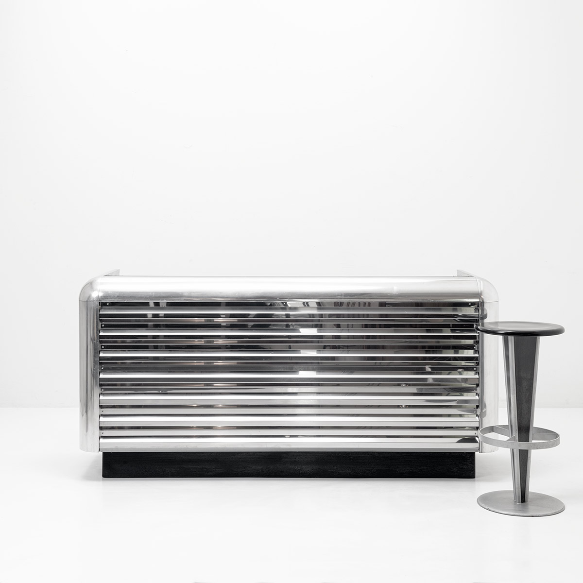 Verchromte Vintage Bar, 1980er Jahre