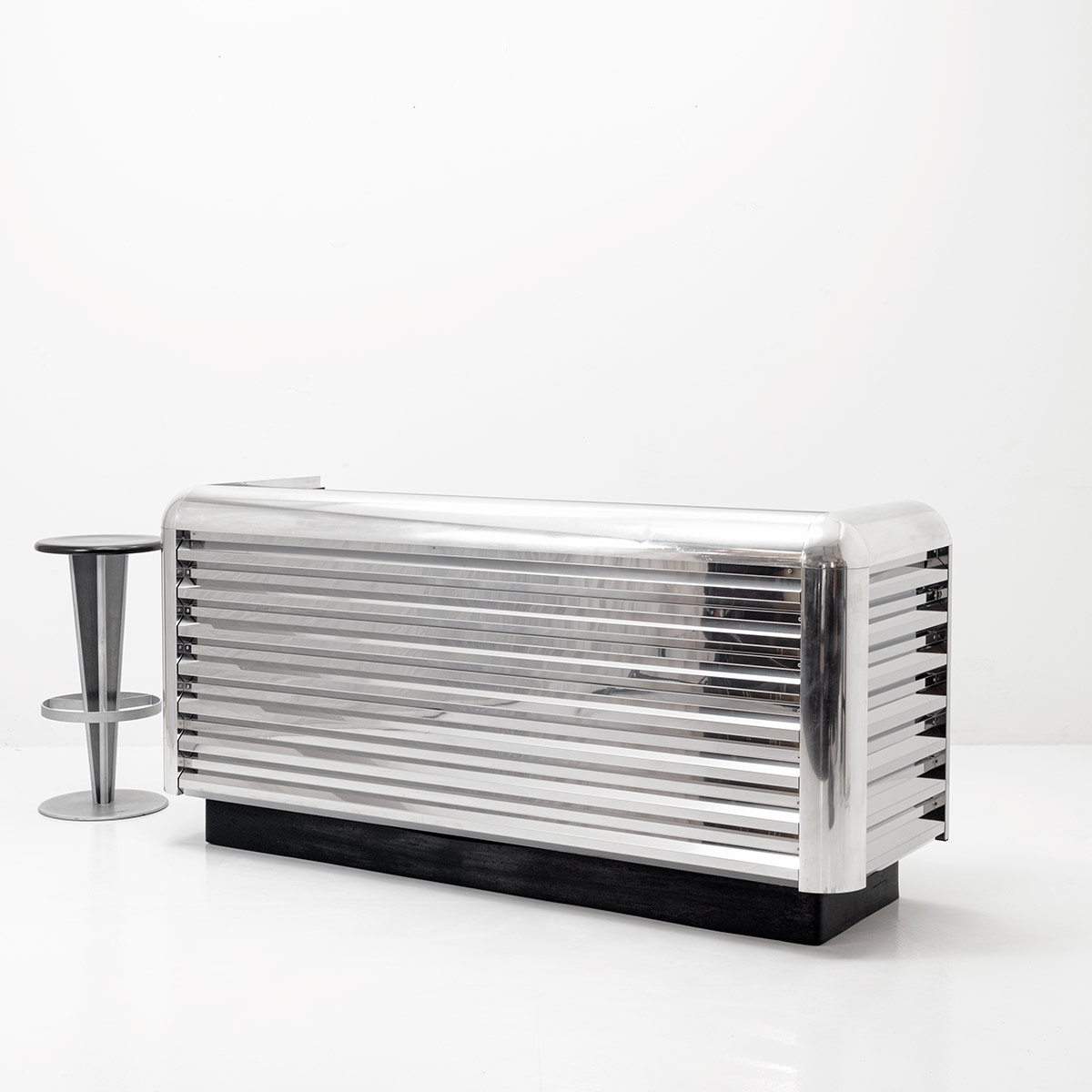 Verchromte Vintage Bar, 1980er Jahre - 0