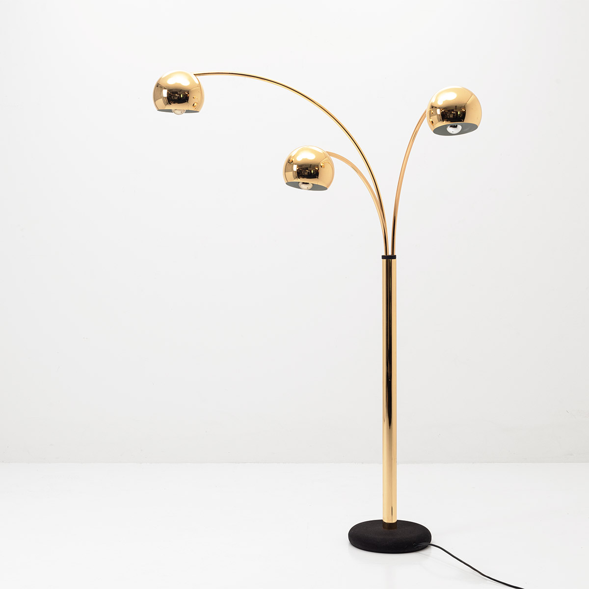 Vergoldete Reggiani Stehlampe, 1970er Jahre