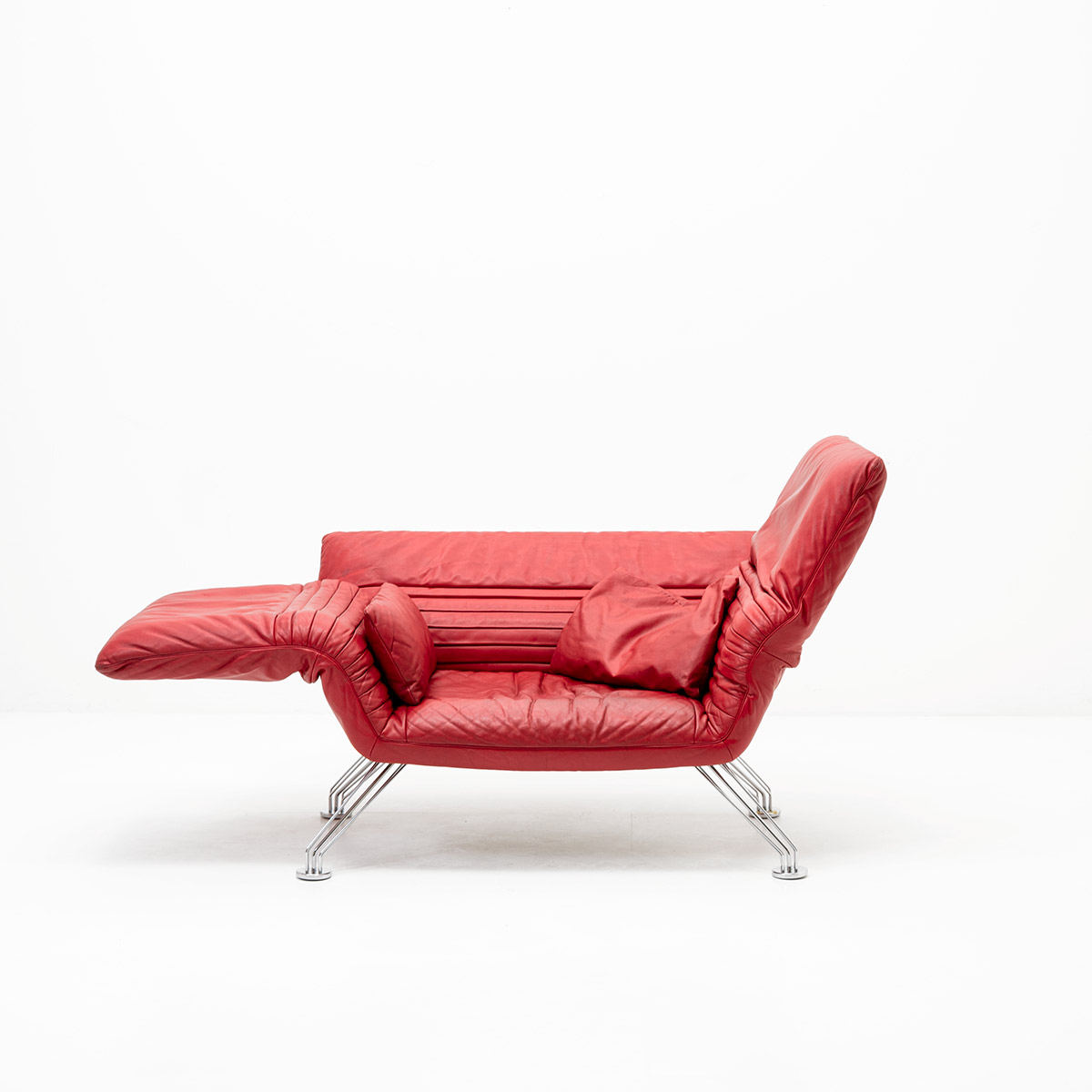 Vintage Ledersofa rot, DS 142, von De Sede