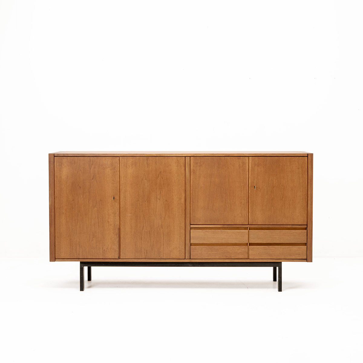Vintage Sideboard, mit 2 x Doppeltüren und 4 Schubladen, 70er Jahre, Sideboard, Sideboard + Kommode