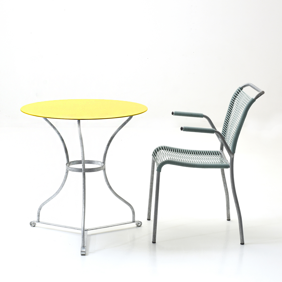 Zürcher Bistrotisch, Schmiedeeisen farbig - 0